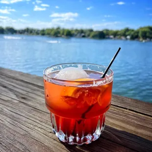 Smoked Jim Beam rye old fashioned on the back patio.