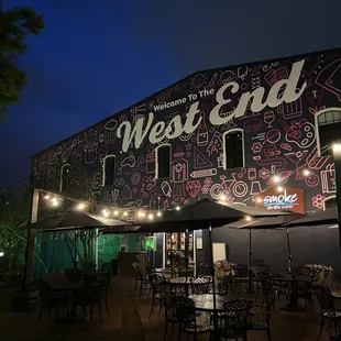 a restaurant at night