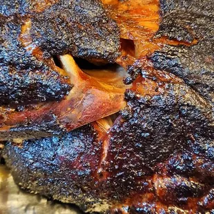 Pork shoulder pulling away from bone it's so tender