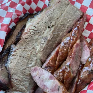 Brisket and Hmong sausage.