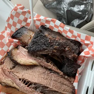 1/2 lb brisket. One beef rib.
