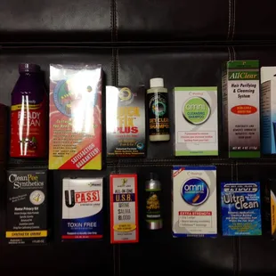 Super effective detox products we carry. (for urine, hair, blood, and saliva)