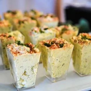 a platter of appetizers