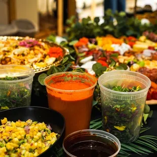 a variety of food on a table