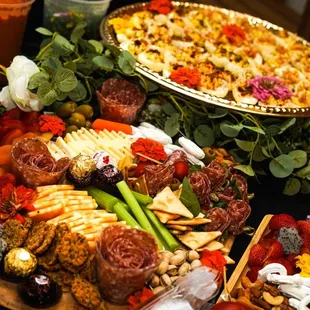 a platter of food on a table