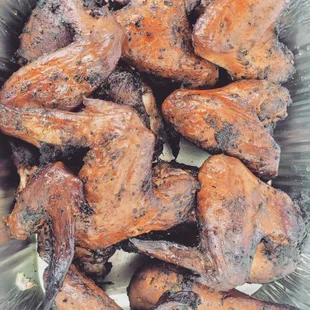 a close up of a pile of meat