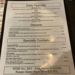 menu