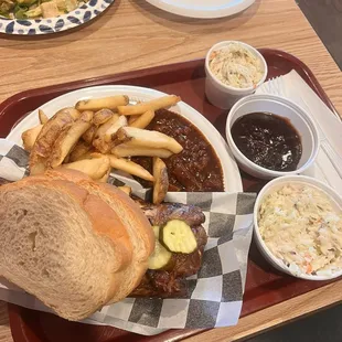 Half a chicken,bbq beans , cole slaw  and majestic service and a big smile from Madison.