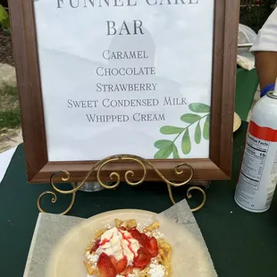 Funnel Cake Bar Menu