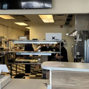 Kitchen staff working hard