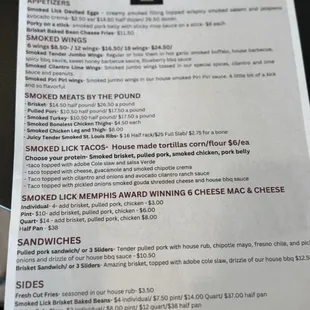 Temporary menu