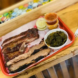 Brisket, Ribs, Greens