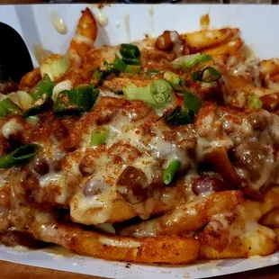 Brisket chili &amp;queso fries