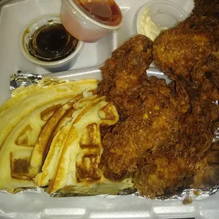 fried chicken and waffles