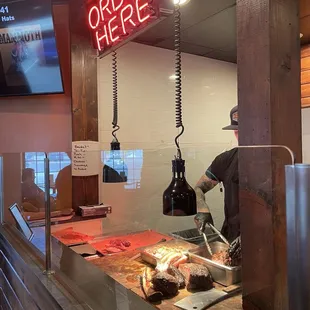 Carving station where you place your order.