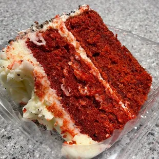 Cake from next door, their grocery store. Strawberry Red Velvet.