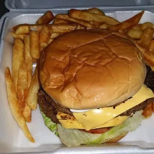 Double Burger w/ fries