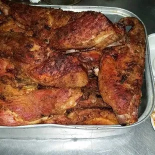 a large tray of chicken