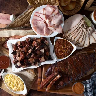 A slab of our meaty, tender Pork Spare Ribs, along with a pound of our famous juicy Beef Burnt Ends, creates an outstanding c...