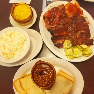 The Family Gathering 3 sliced meats, 3 sides and 4 bones $35.