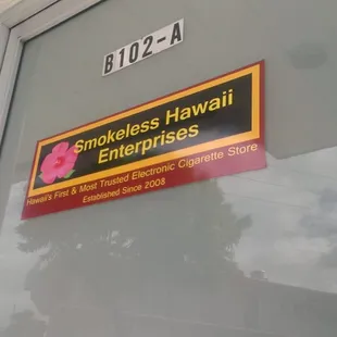 Front sign on the door