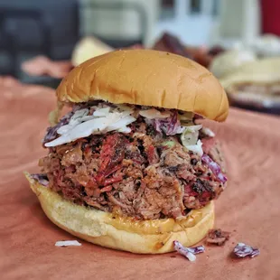 Smokemade Chopped Brisket Sandwich.  Photo Credit: Lisa Wilk / @TasteCookSip