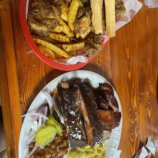 Fried Pork short Ribs with fries