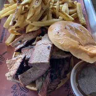 Sliced Brisket Sandwich