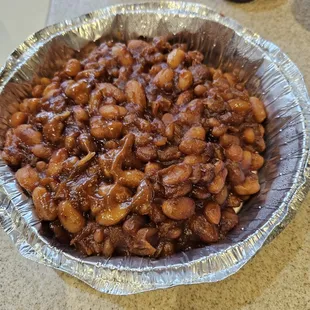 The baked beans.