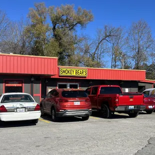 The restaurant from parking lot.