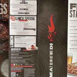 Smokey Bones Menu (Front)