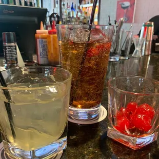 $5 margarita for me, cherry coke for daughter.