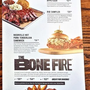 This is the front page of their current menu insert.  Photo taken February 10, 2023.