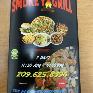 Takeout menu