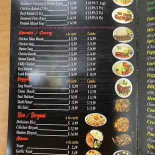 Takeout menu