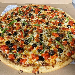 a pizza in a pizza box