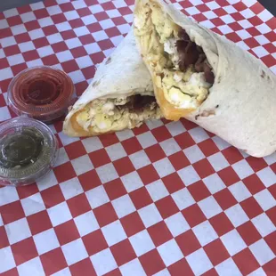 Bacon egg and cheese burrito