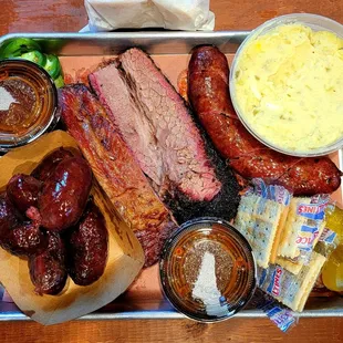 Texas Trinity w/potato salad &amp; East Texas Links