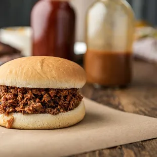 a pulled pork sandwich