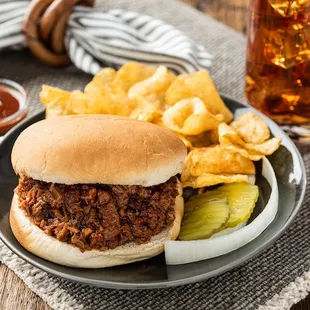 BBQ Chopped Sandwich with Chips