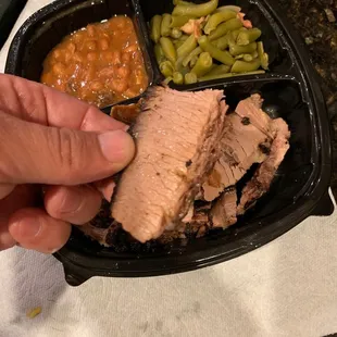 No smoke ring. Tough, and looks like it was frozen.