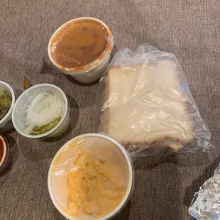 The beans were awesome! The mac &amp; cheese, was ok.