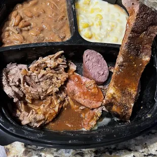 I ordered a 3 meat plate with brisket, ribs and sausage. I literally just got the edges that was cut off of the brisket. The were less that