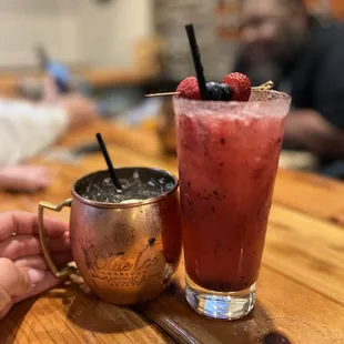 Whiskey mule and merry margarita