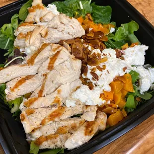 Butternut squash salad with grilled chicken