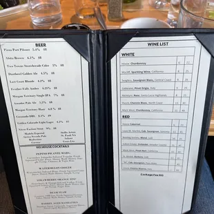 Drink menu