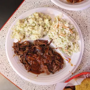 Two Combination dinner w/ brisket and tritip and side of cornbread