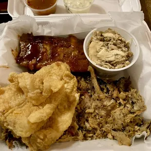 Super sampler - hearty portions. The catfish is SO good.