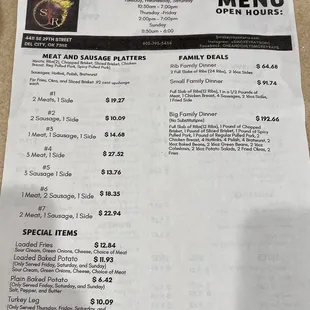To-go menu