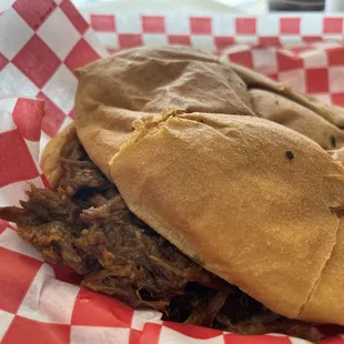Regular pulled pork sandwich